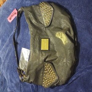 Betsey Johnson; Betseyville Black/gold large  shoulder bag. NWT